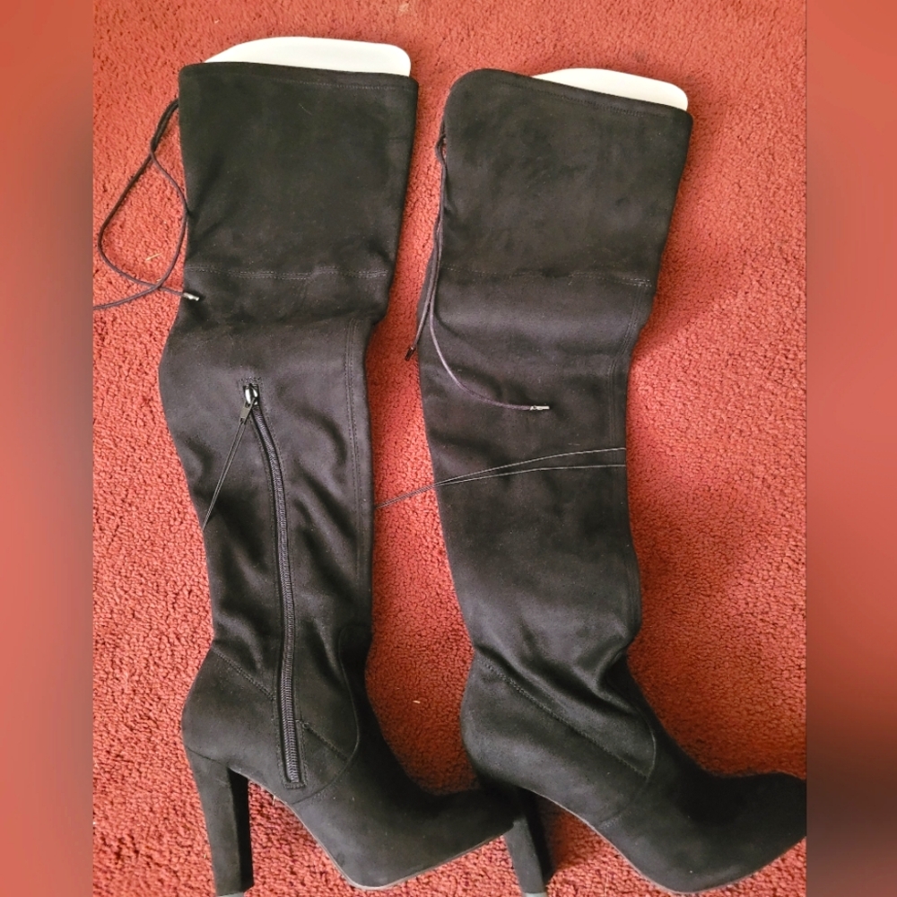 Women's Black Suede over the Knee-High Boots size 6.5 NWT